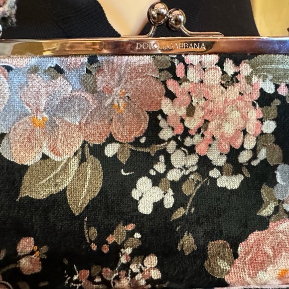 Dolce & Gabbana Evening Velvet Floral Handbag - Picture 5 of 9